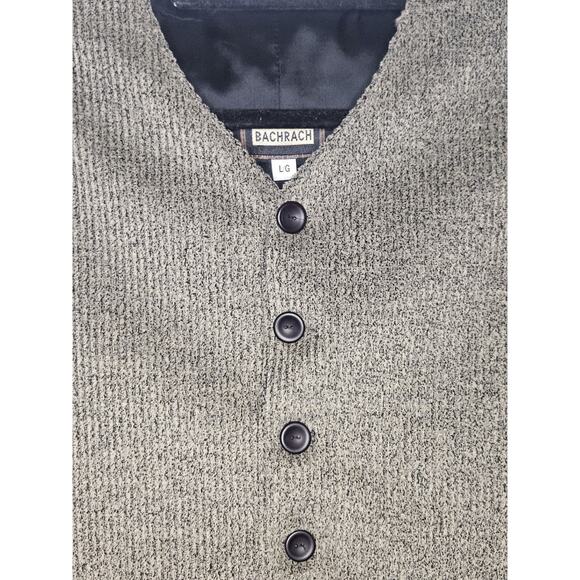 Vintage Bachrach Suit Separate Vest Size Large Wool Blend Tan Textured - Picture 2 of 9